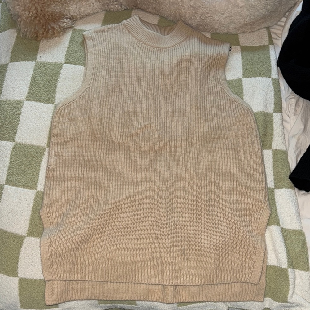 Beige Sleeveless Sweater